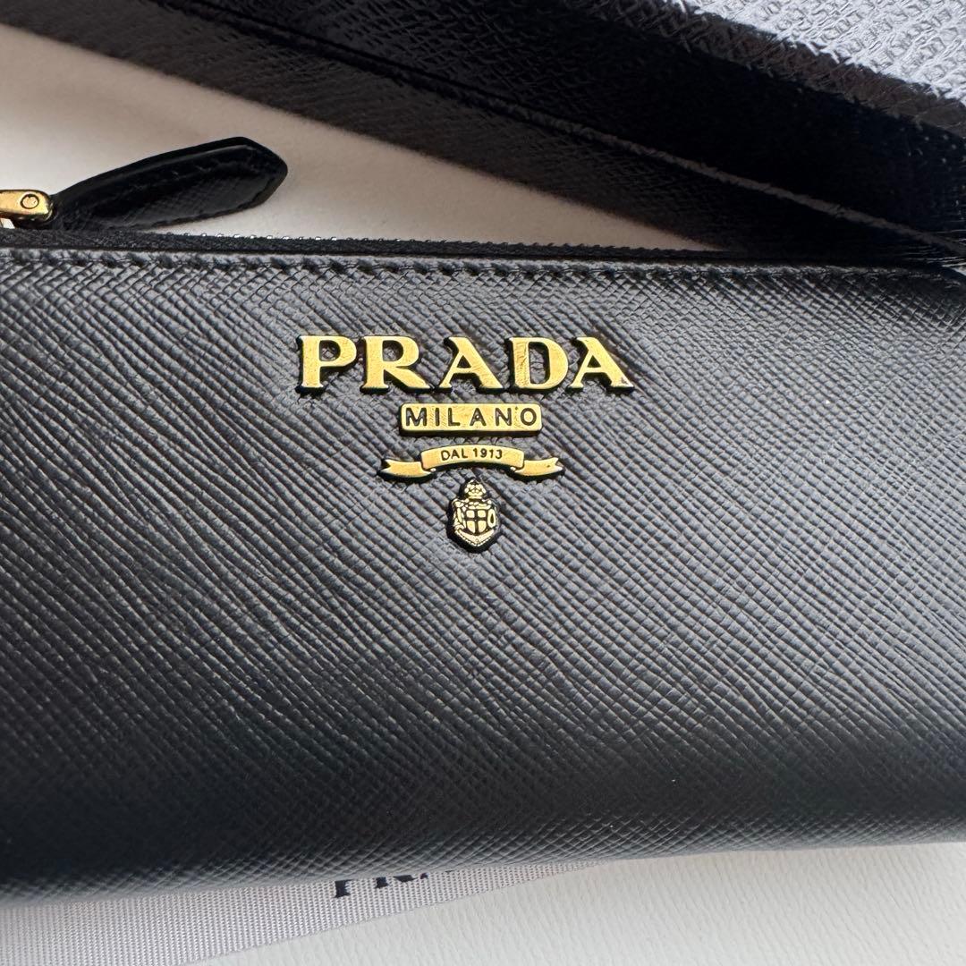 【極上美品】 PRADA プラダ L字ファスナー 財布 ケース 小銭入れ