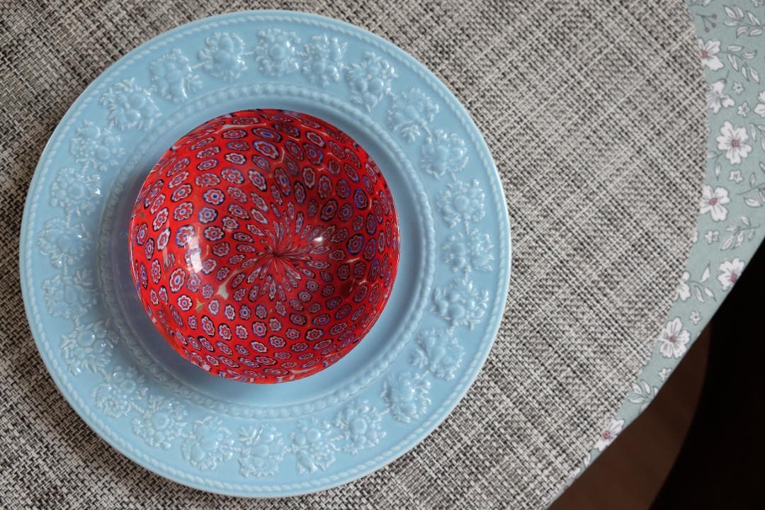 ベネチアンガラス プレート ミルフィオリ 検/アラビア 江波冨士子 花瓶 ムラノ