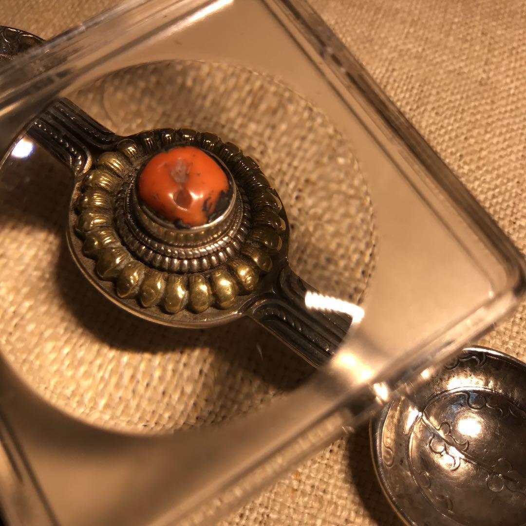 チベッタン古美術銀工芸品　携帯薬調合匙