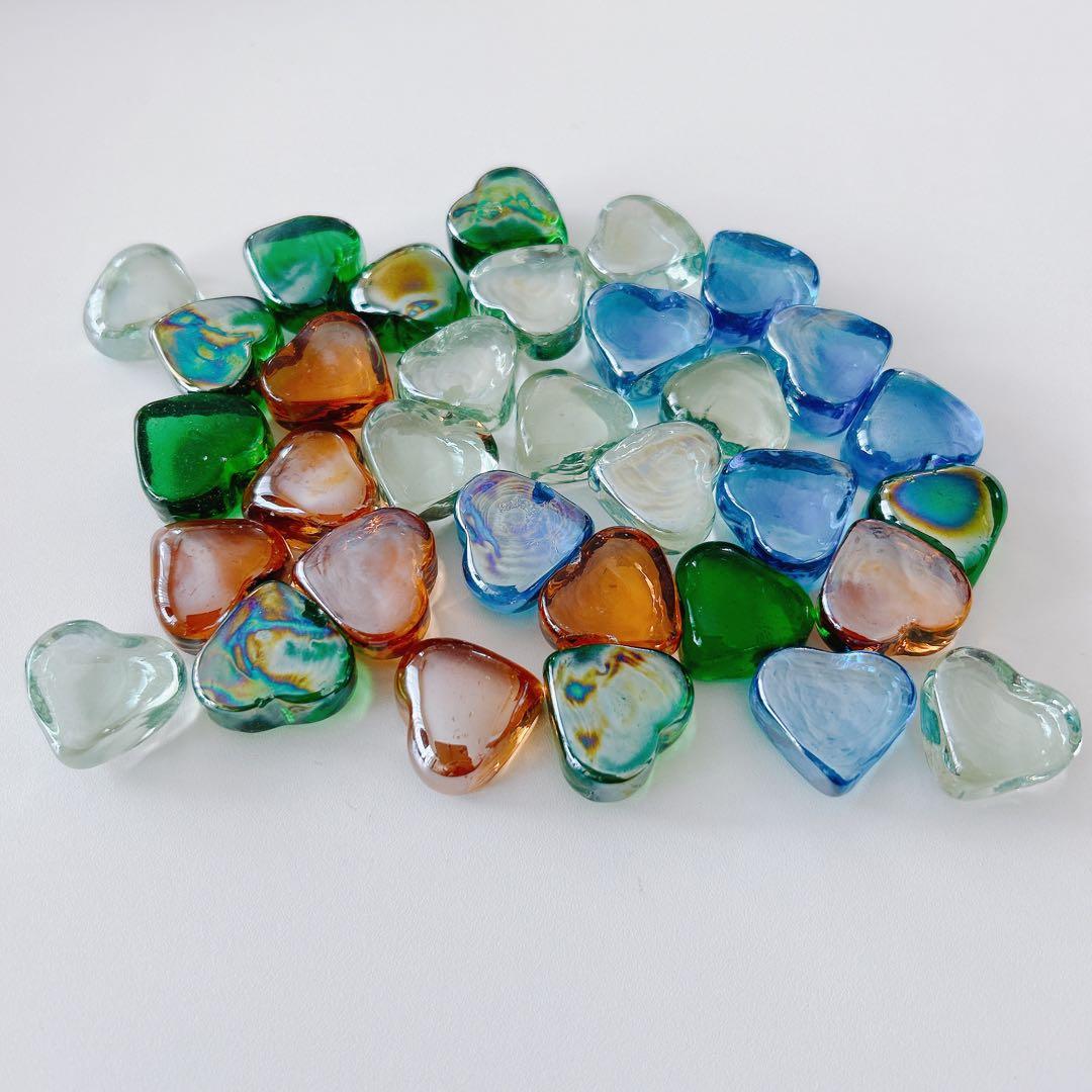 小石ビーズストーン 人工石 装飾石 水族館 魚タンク ガラス　ハート