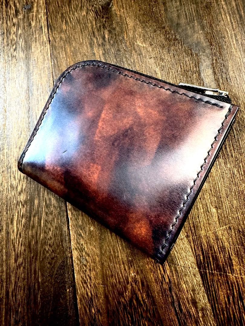 ☆L字ファスナーコンパクト財布　『ROCADO シェルコードバン【MUSEUM】