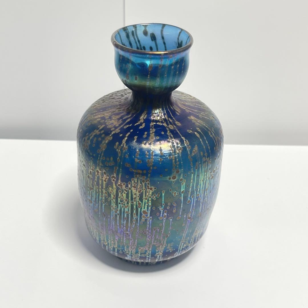 迫二郎作　青と金銀のグラデーション 徳利