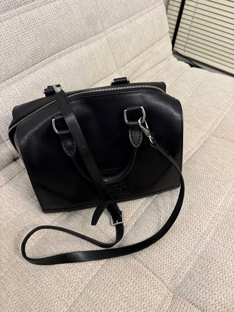 Ralph Lauren 黒 レザーハンドバック　ショルダーバッグ　ミニボストン
