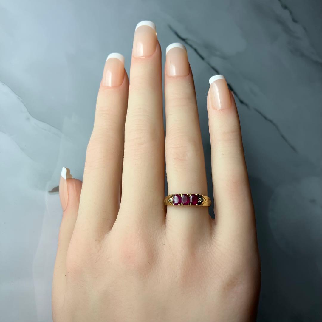 【鑑別付】ルビー ダイヤモンド リング 11号