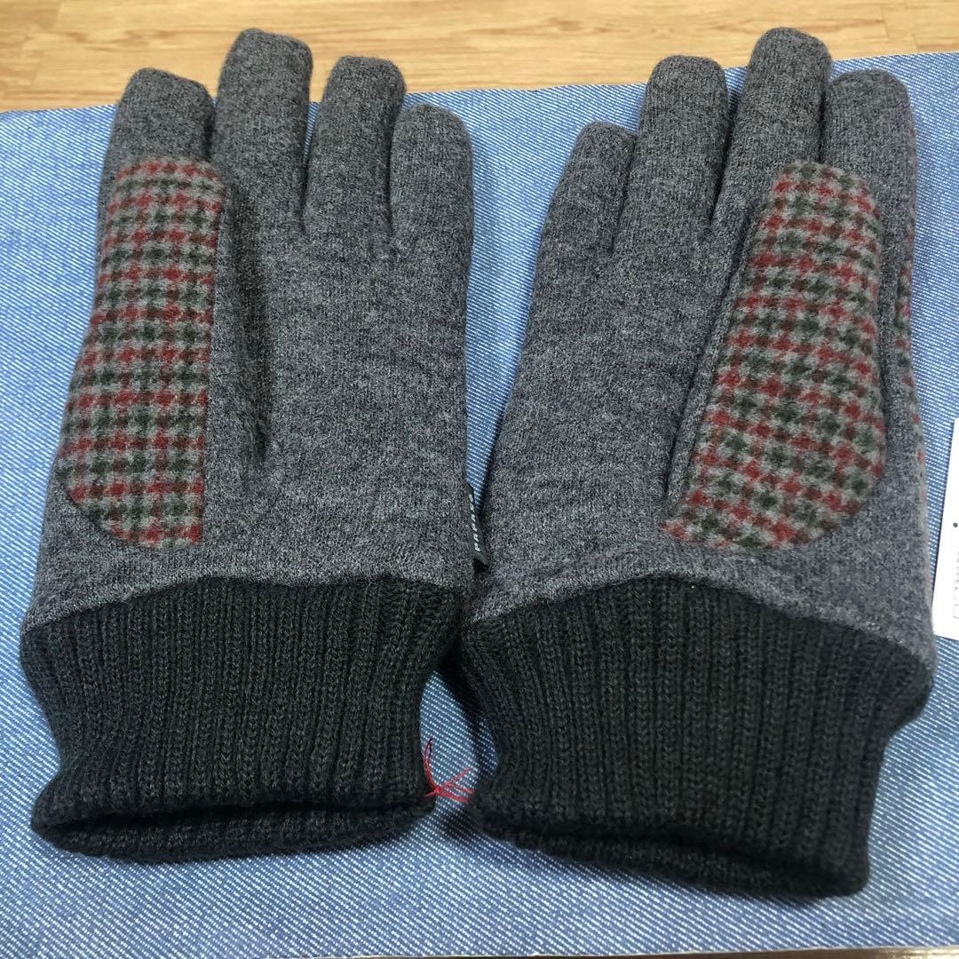 【リクエスト値下未使用】PAPAS➕ウール混紡 チェック柄手袋