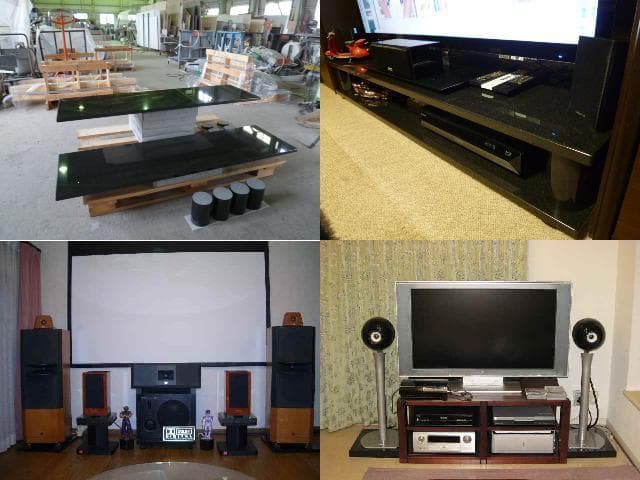 超最高級 天然黒御影石　オーディオボード●300×300×40●5面磨き　特価