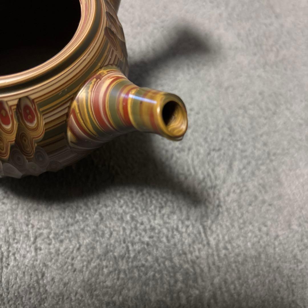 常滑焼　練込網目カット文急須　2個セット　小西友仙作