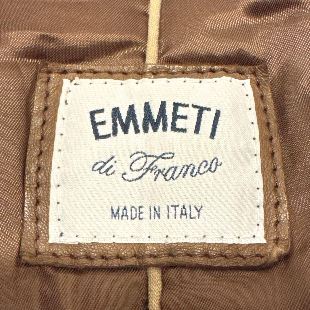 EMMETI エンメティ レザージャケット L ブラウン ナッパレザー 中綿