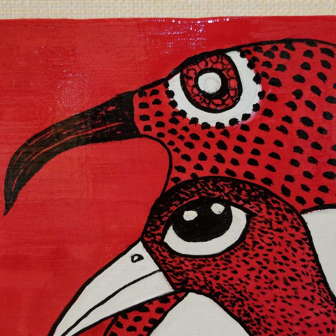 油絵　ロンロンロン　　コンポジション*鳥