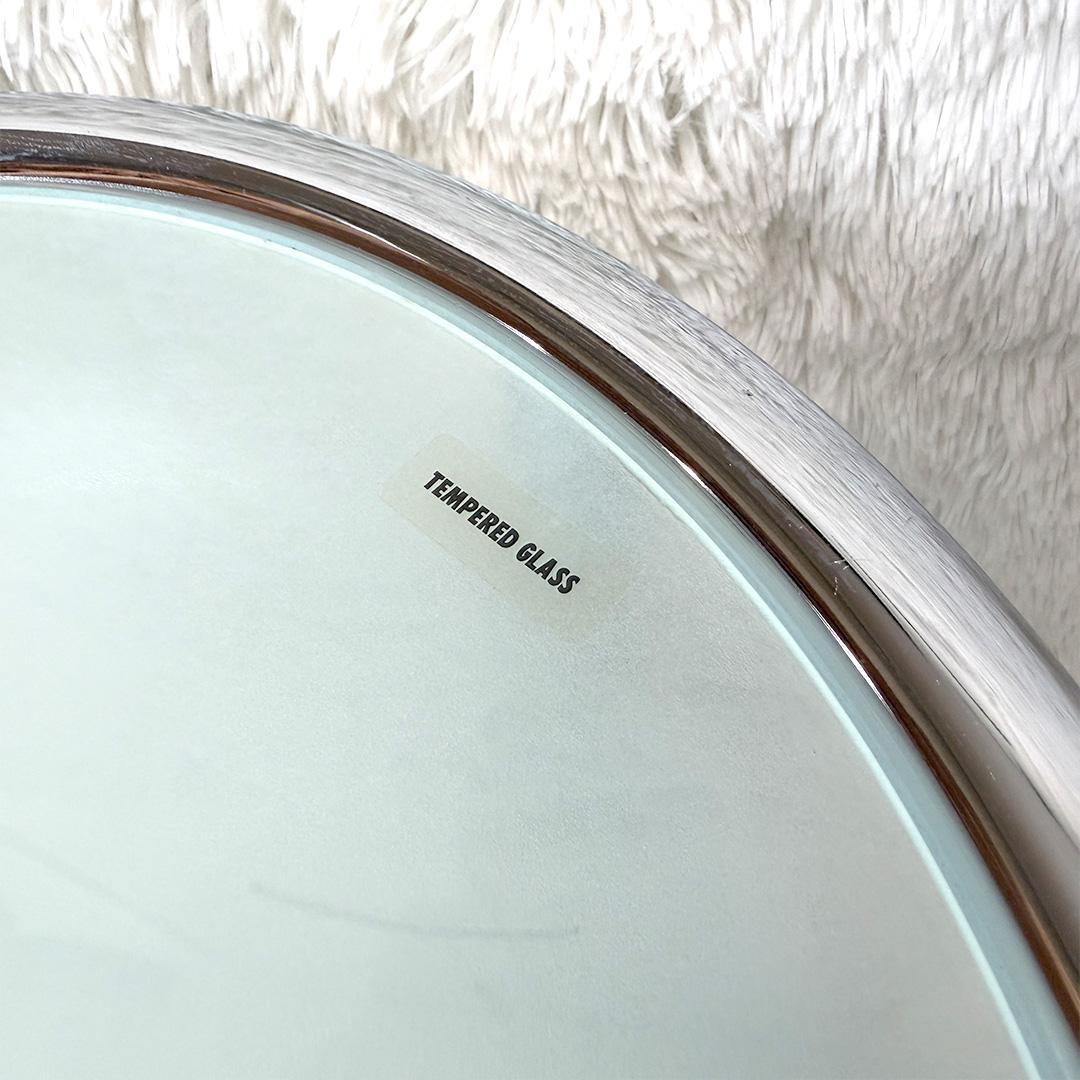 ミッドセンチュリー ラウンドテーブル 4段 ガラス 可動式 ヴィンテージ