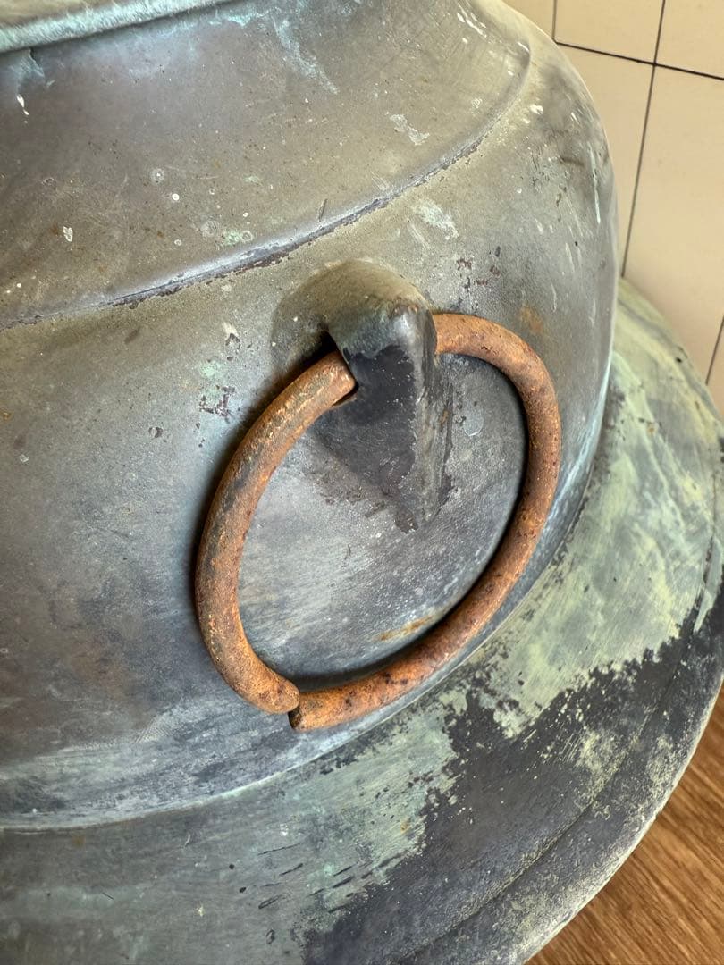 昭和レトロ　茶釜　特大銅釜 鉄製五徳 茶道 古道具レア