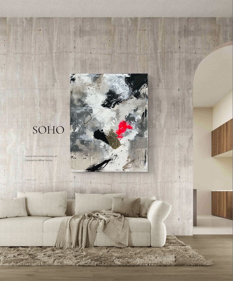 応接間掛画 玄関絵画/アート/抽象画/モダン/ホテル/内装/海外/ニューヨーク