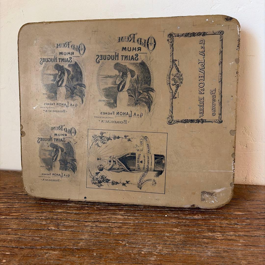 フランス アンティーク リトグラフ 石版石　希少　1800年代