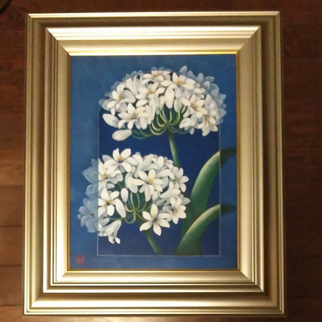 日本画(13)　白い花