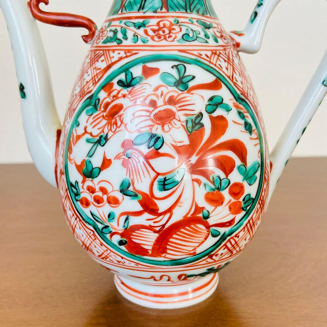 煎茶道具 盛盞瓶 赤絵　高野昭阿弥　共箱　茶器　水注　水差し　磁器　仙盞瓶