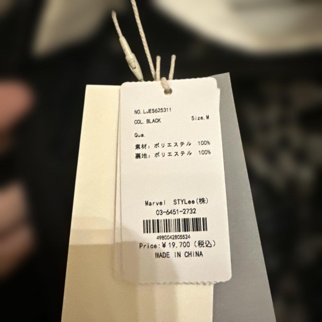 【新品】Leja 黒 レースドレス 長袖 襟付き