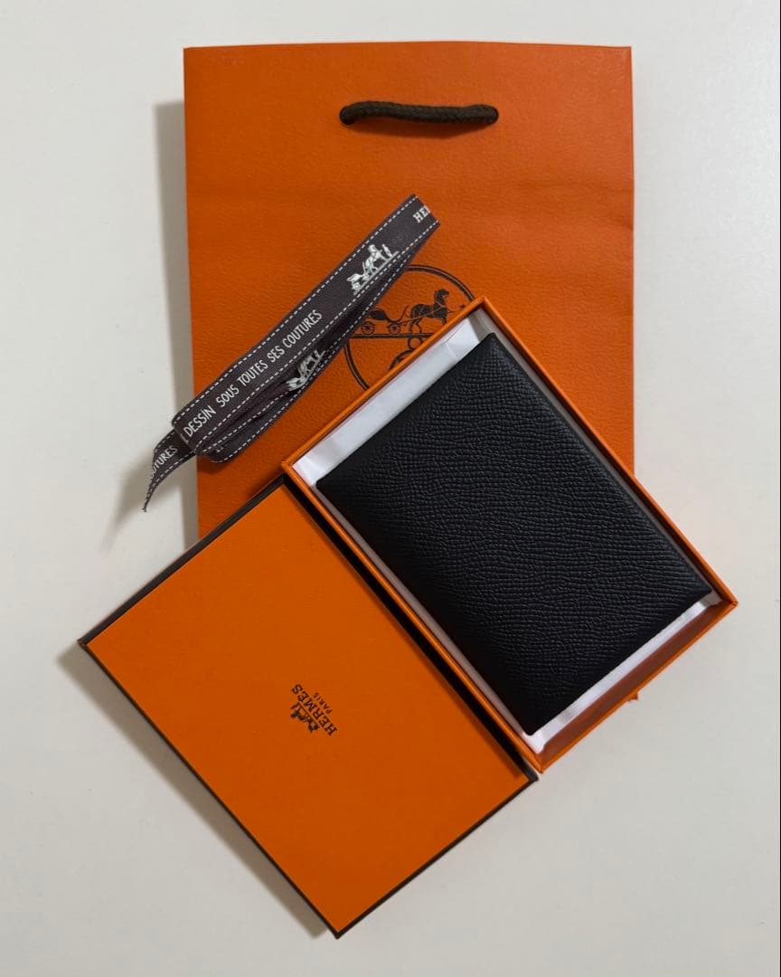 エルメス カルヴィデュオ カードケース ヴォーエプソン 黒 新品未使用 本物