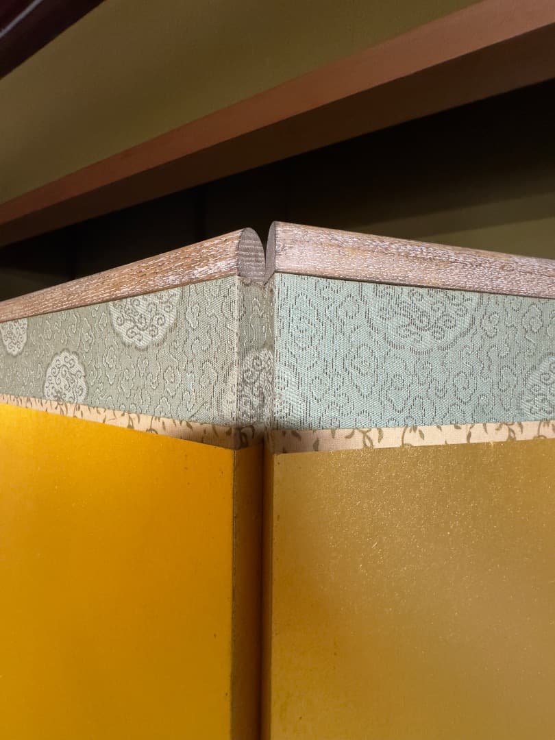 金沢製 金箔屏風 二曲一双 約100年前 美品