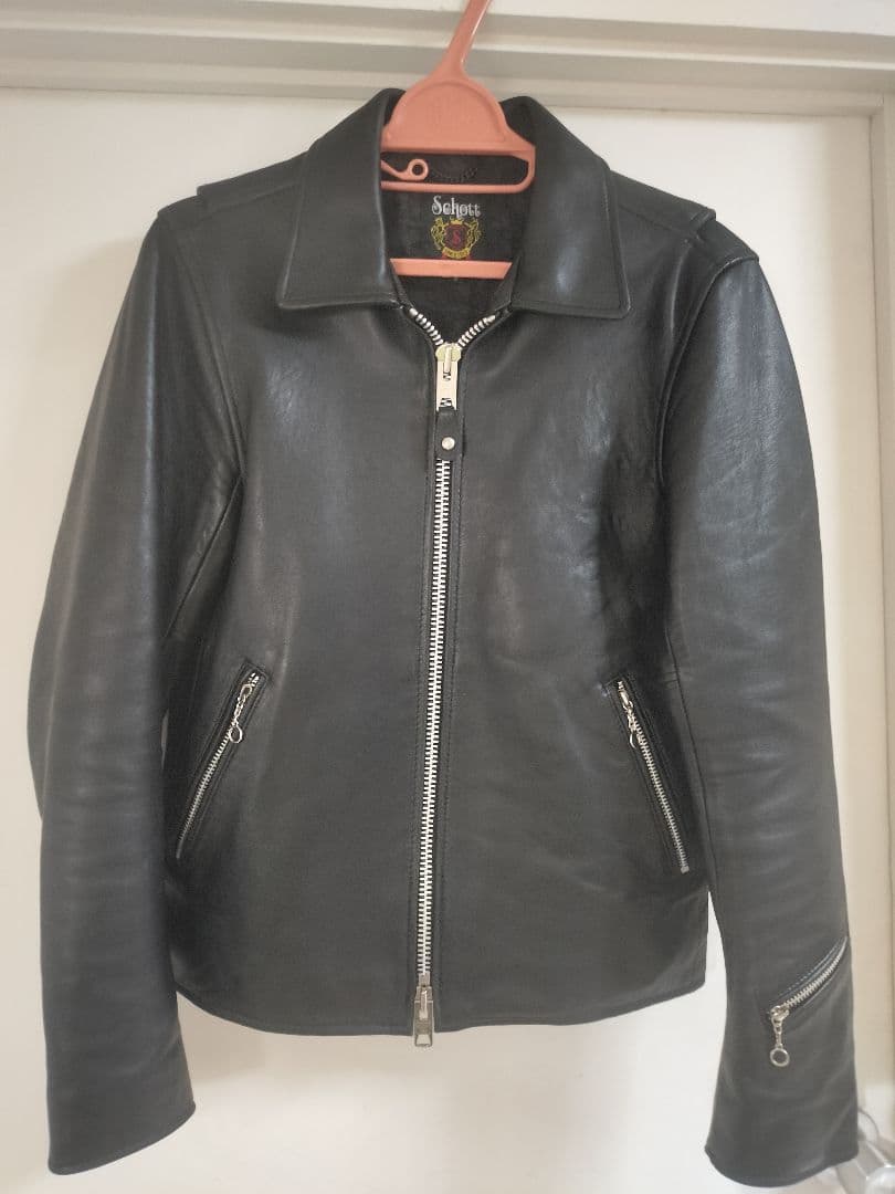 Schott×Nano Universe ブラック レザージャケット 羊革