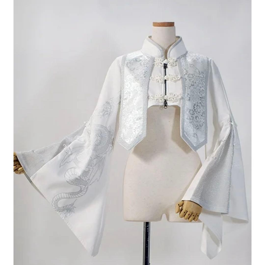 qutie frash チャイナショートカーデ 白