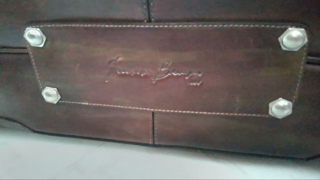 フランチェスコベニーニョ レザー ブリーフケース ブラウン 2室