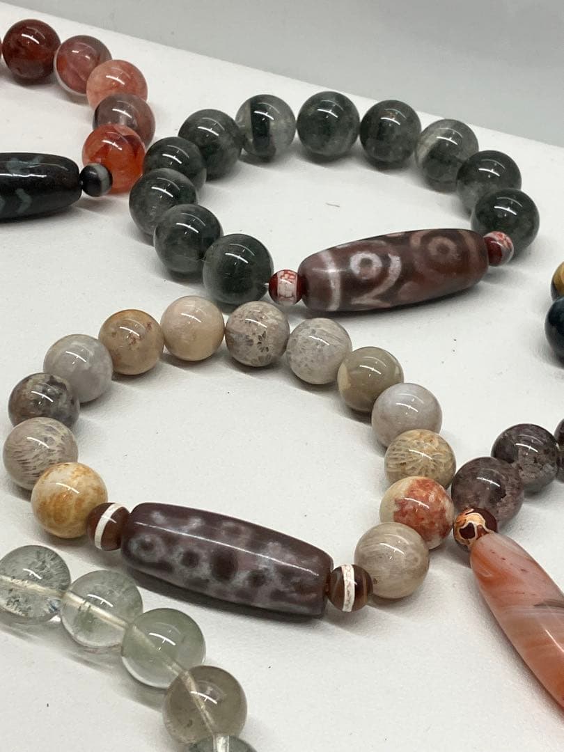 天珠と天然石のブレスレット　大珠 まとめ売り　パワーストーン　希少物