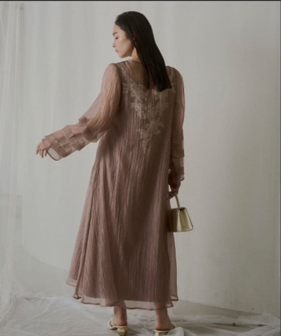 niana シアーAラインワンピース ピンク