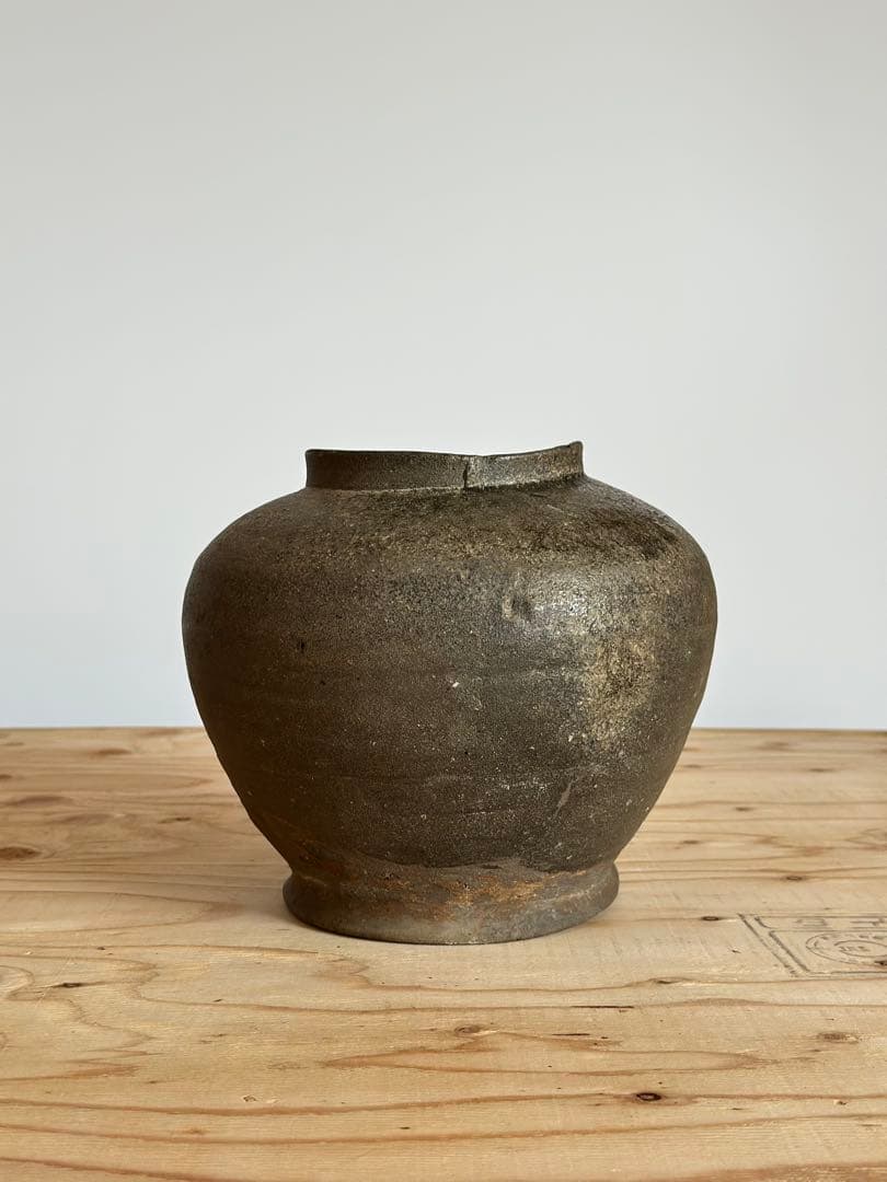須恵器薬壺 (奈良-平安時代) 自然釉 短頸壷 猿投 古美術 骨董