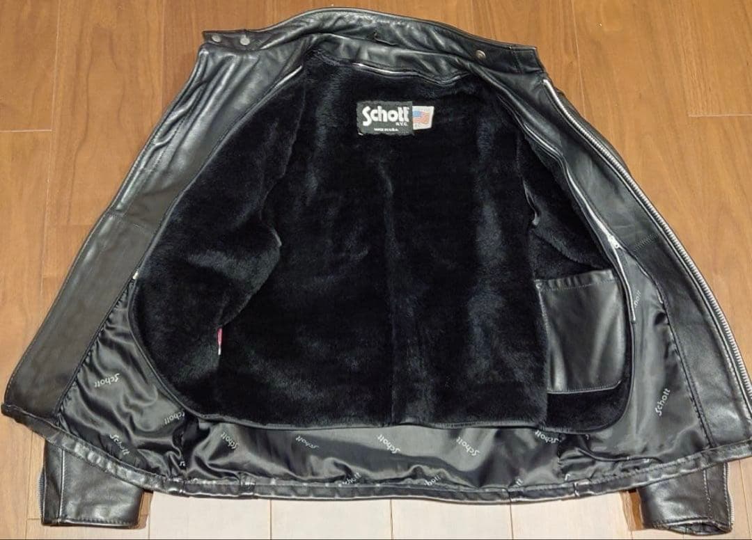 美品　schott641 40インチ　シングルライダース　インナーボア付