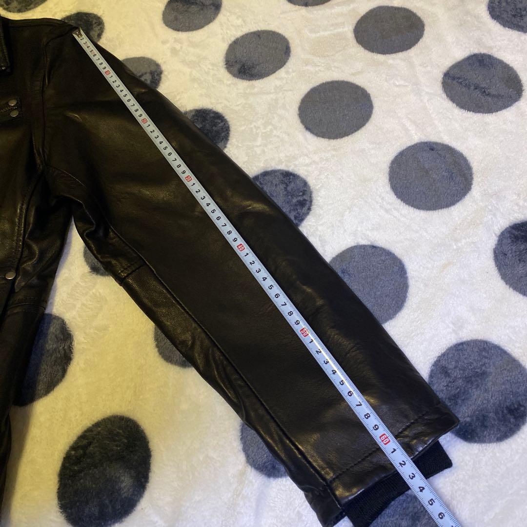 【羊革】AVIREX シングルライダース レザージャケット Lサイズ 黒