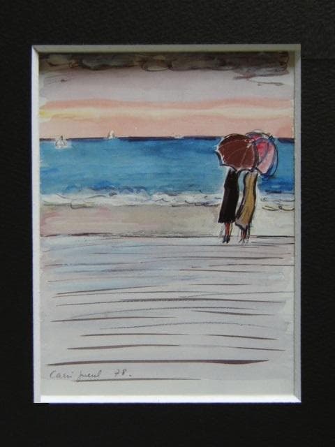 カシニョール（Cassigneul）、ドーヴィル海岸の遊歩道、希少な画集より