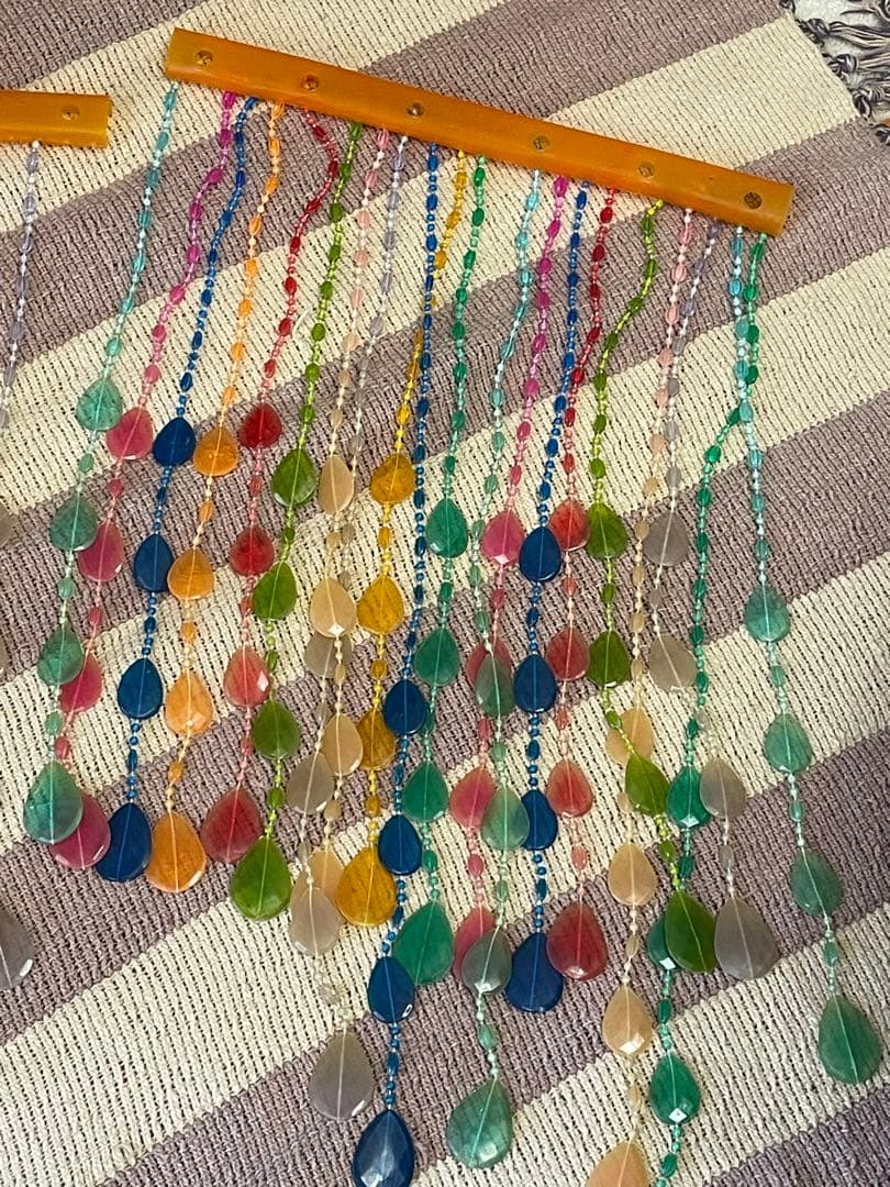 昭和レトロ　プラスチックのれん　簾　暖簾　レトロポップ　当時物　カラフル　ビーズ