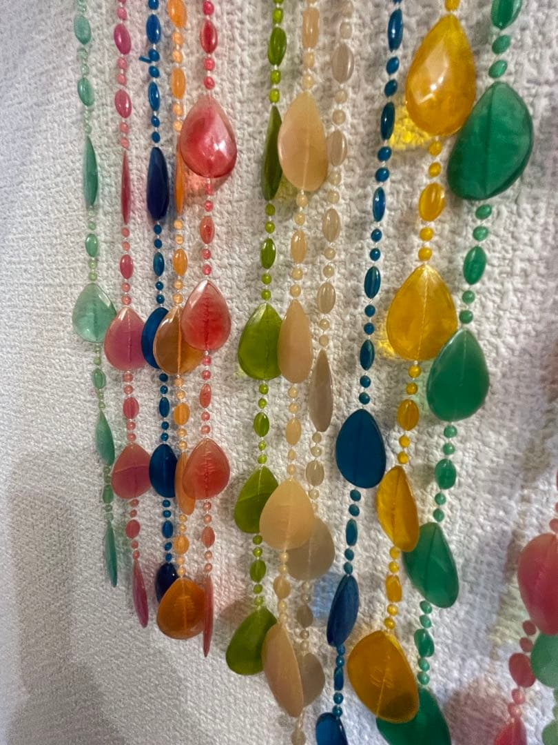 昭和レトロ　プラスチックのれん　簾　暖簾　レトロポップ　当時物　カラフル　ビーズ