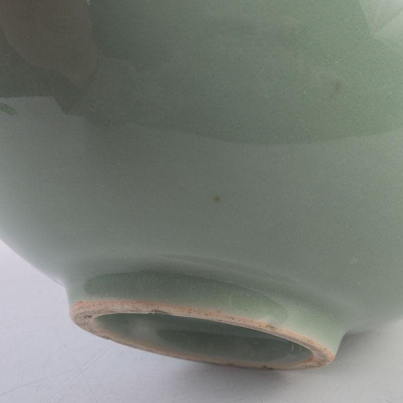 伊万里青磁　鍋島青磁　人形手　鉢　時代箱付　V　9532