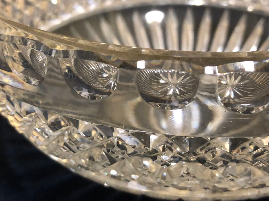 《R》茶道具 硝子 水指 カットガラス ボウル　250714E2