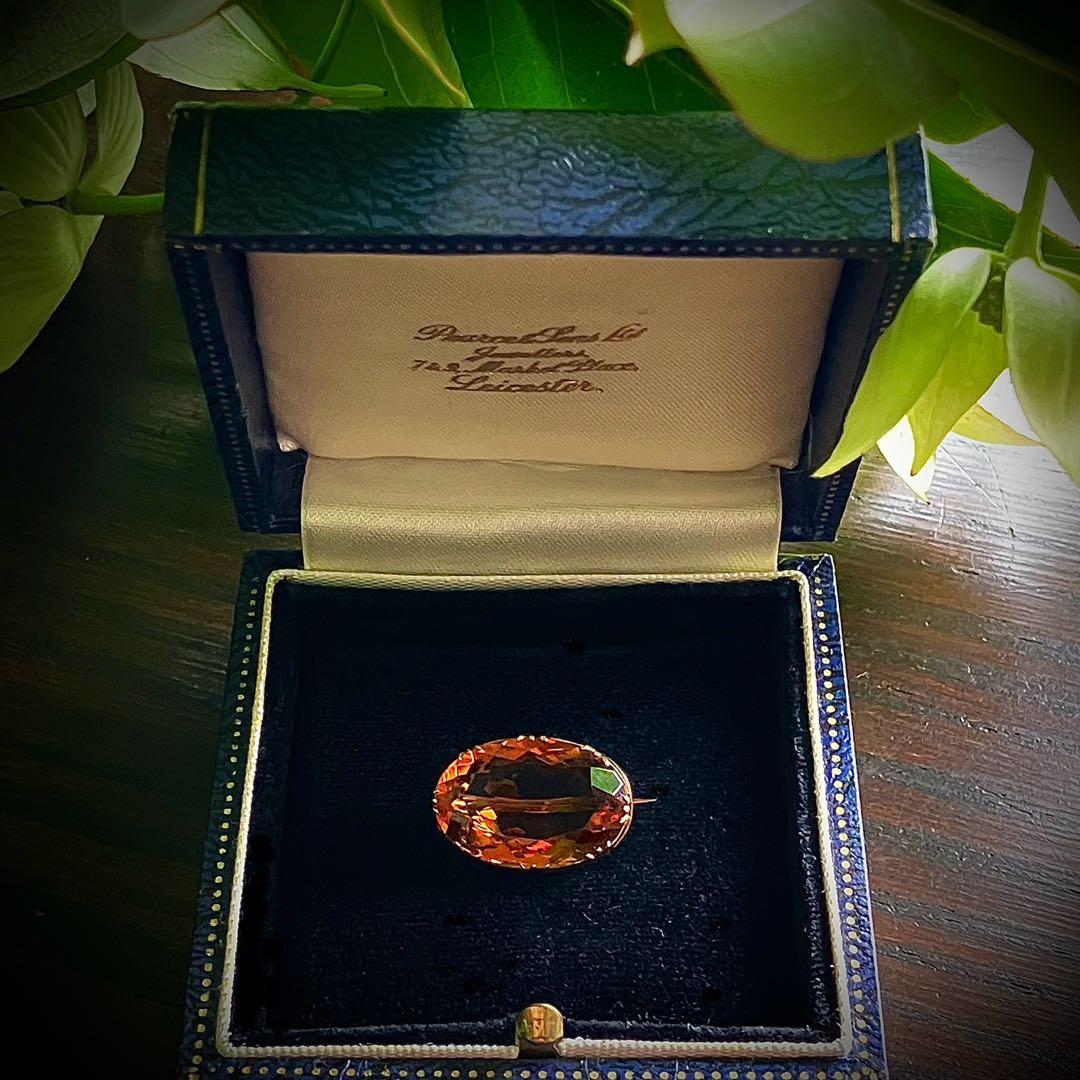 k10 イギリス　ジョージアン　シトリンブローチ