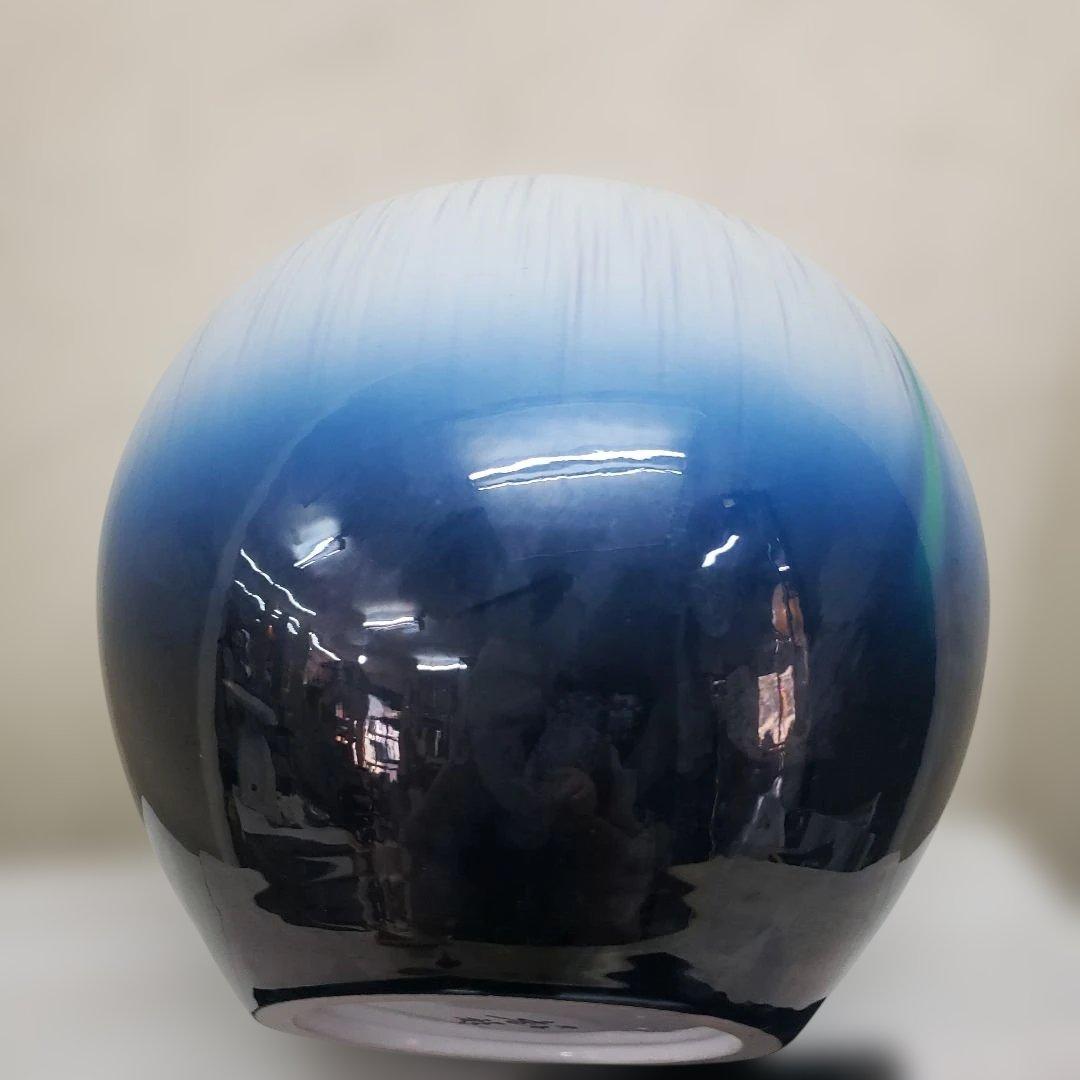 蔵出し特価　作家物九谷焼 花瓶 グラデーション 陶器直径２７口径１２高さ２６cm