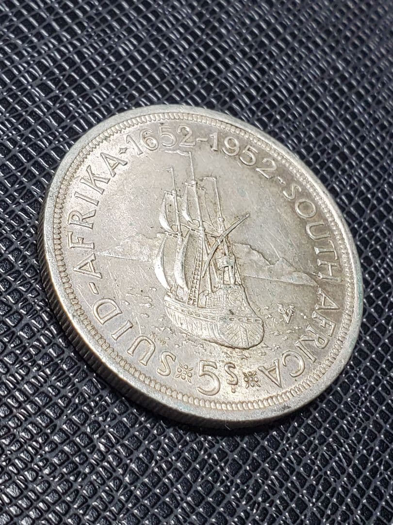 1963.　銀貨　1652年-1952年　南アフリカ　5シリング