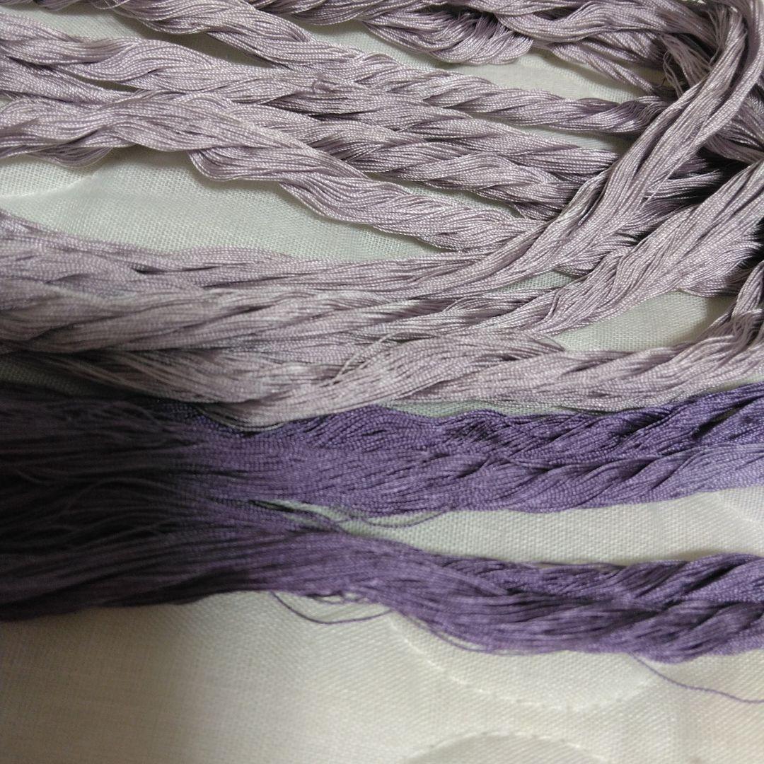 組紐製作用絹　変わり染め糸5個 ひよこ豆