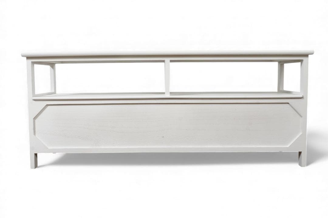 フォロー割幅100㎝【新品】クリスタル取っ手付き 白いテレビ台 アンティーク調