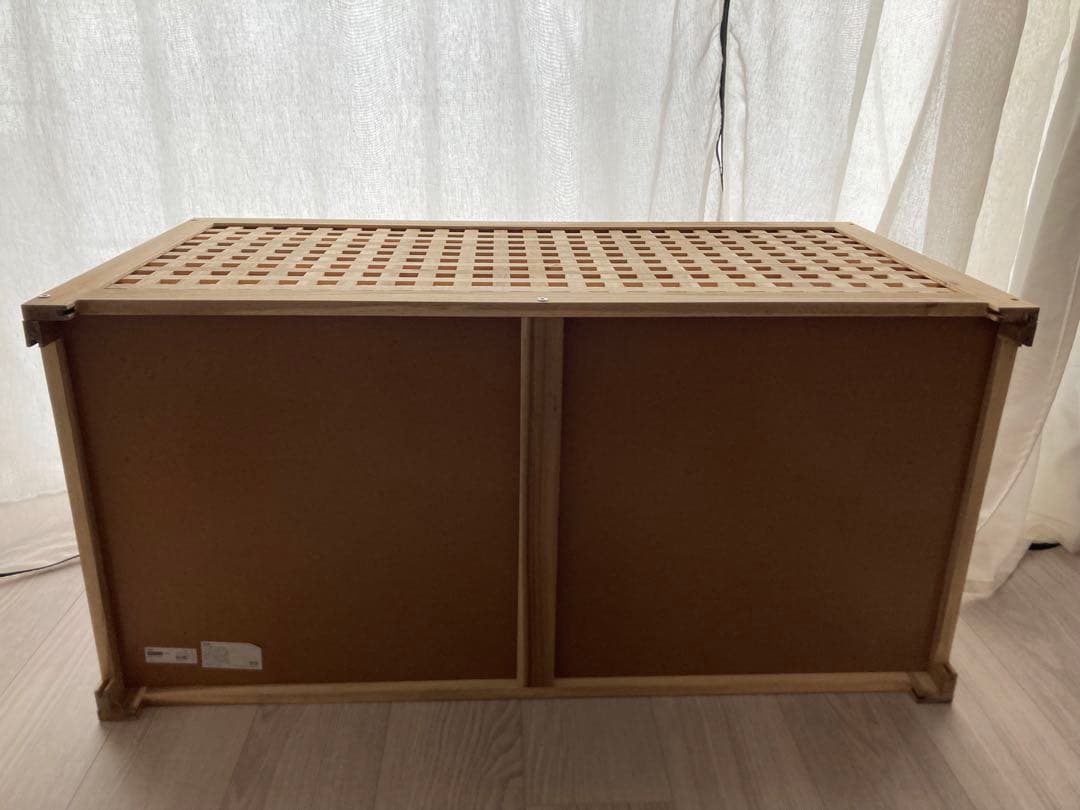 【IKEA】　　HOL ホール リビングテーブル 収納付き アカシア材