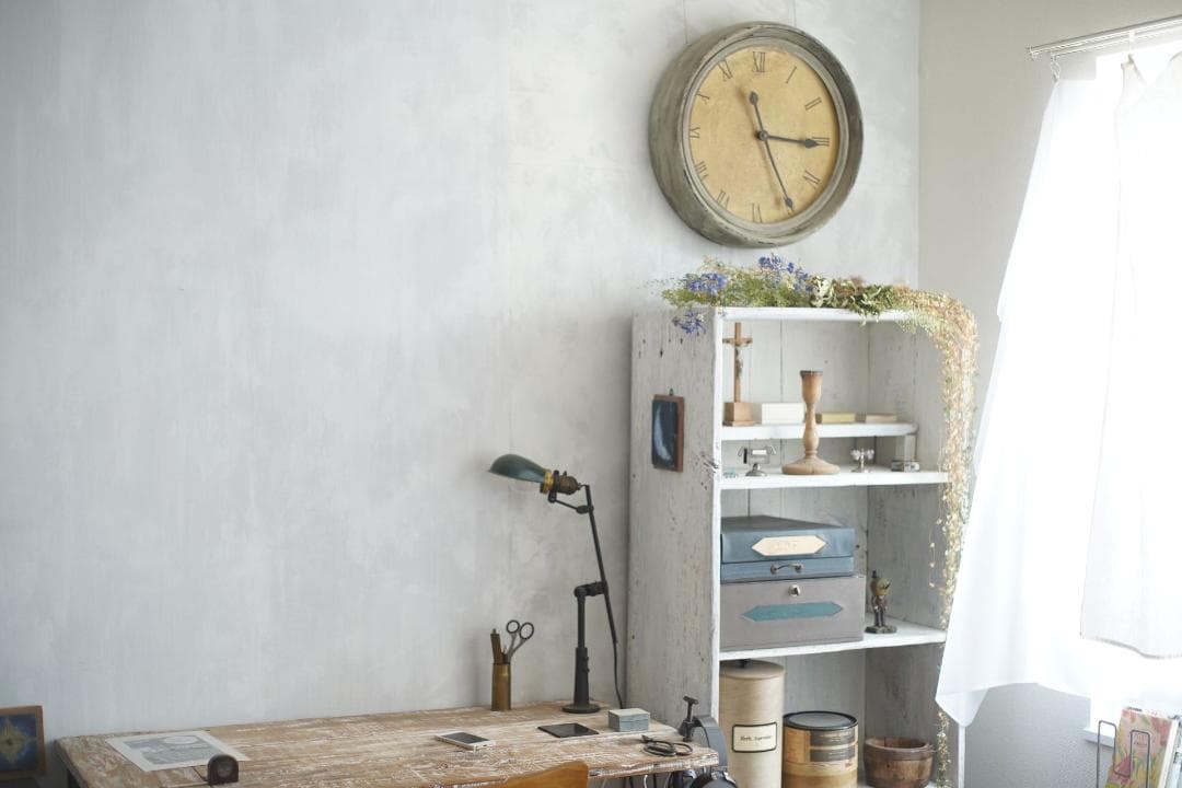 フランスアンティーク・お月様のような大きな掛時計 動作品・単3電池式 インテリア