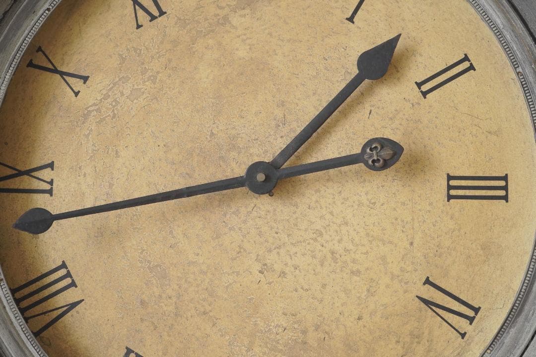 フランスアンティーク・お月様のような大きな掛時計 動作品・単3電池式 インテリア