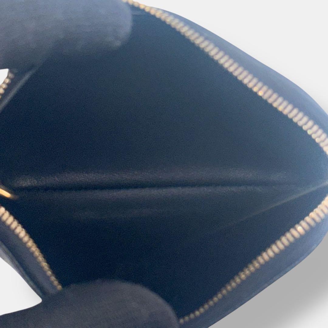 極美品 セリーヌ トリオンフ　フック付き ケース　総柄　ブラック レザー