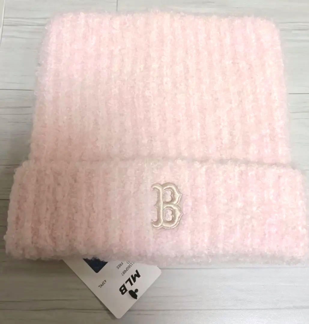 【韓国限定】カリナ着用　MLBKorea　 猫耳 ニット帽 karina ピンク