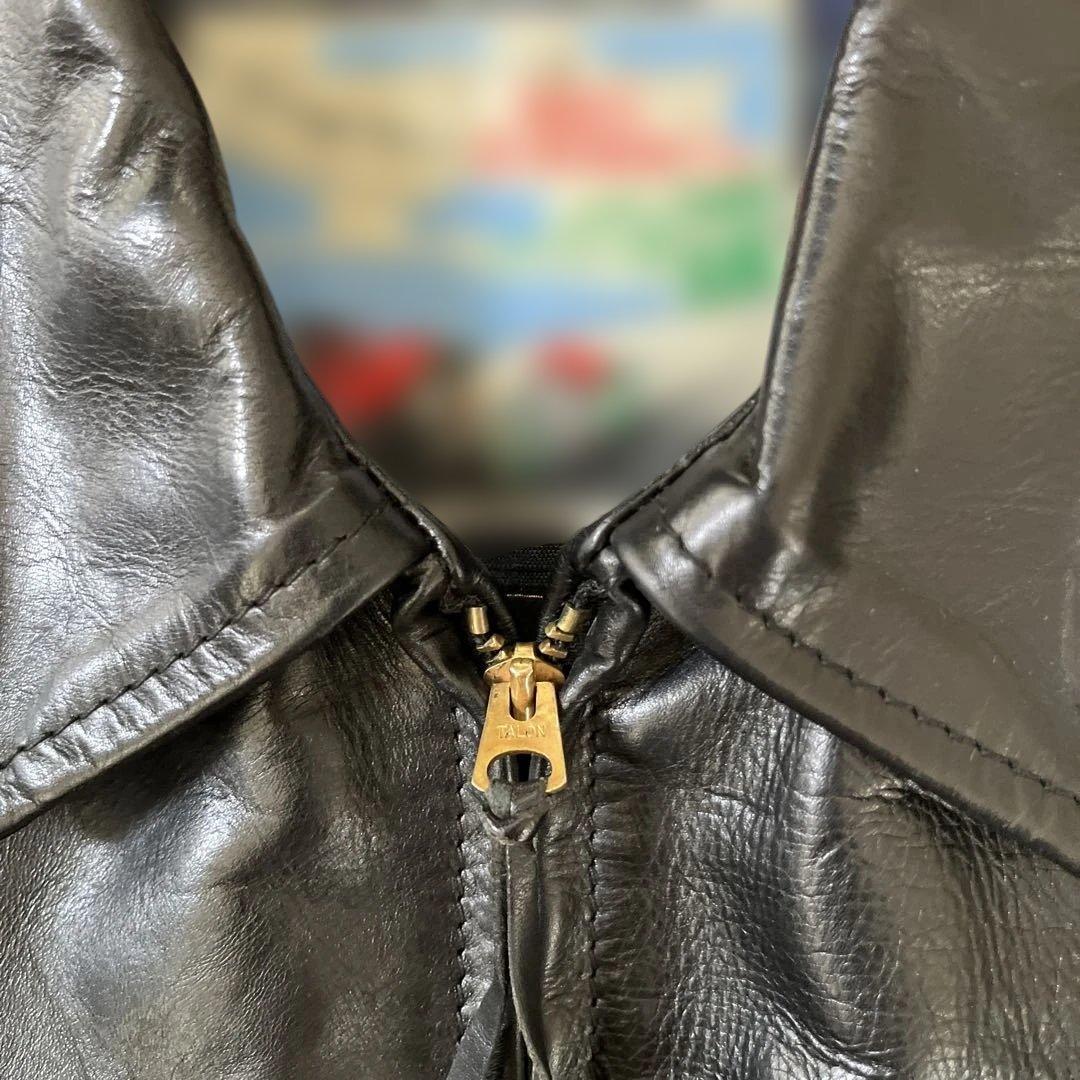 AERO LEATHER ブラック シングルライダースジャケット