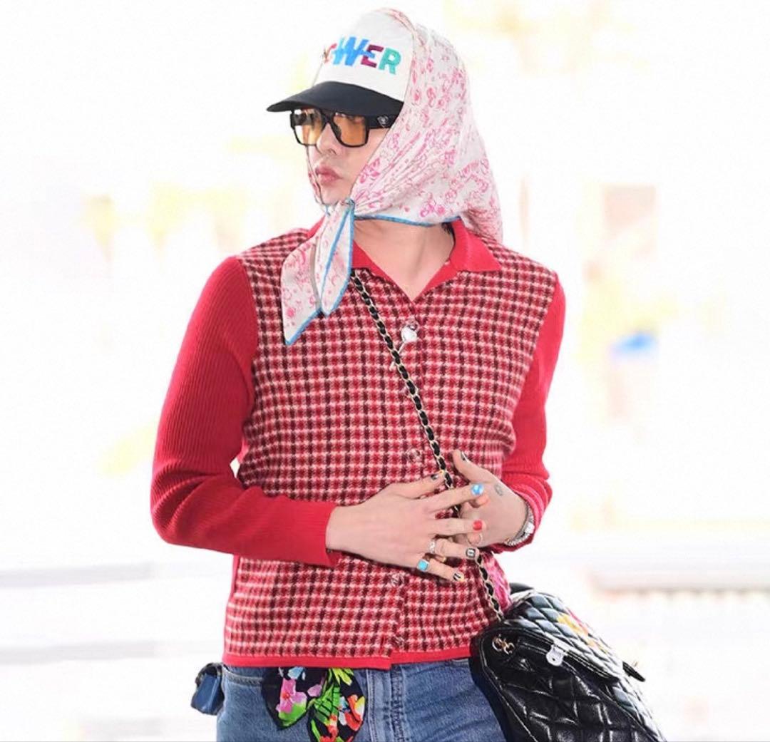 ジヨン GD G-DRAGON ジードラゴン 千鳥格子カーディガン ジヨコス