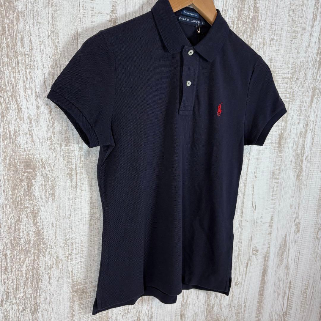新品未使用 ラルフローレン ポニー ロゴ刺繍 鹿の子 半袖 ポロシャツ ネイビー