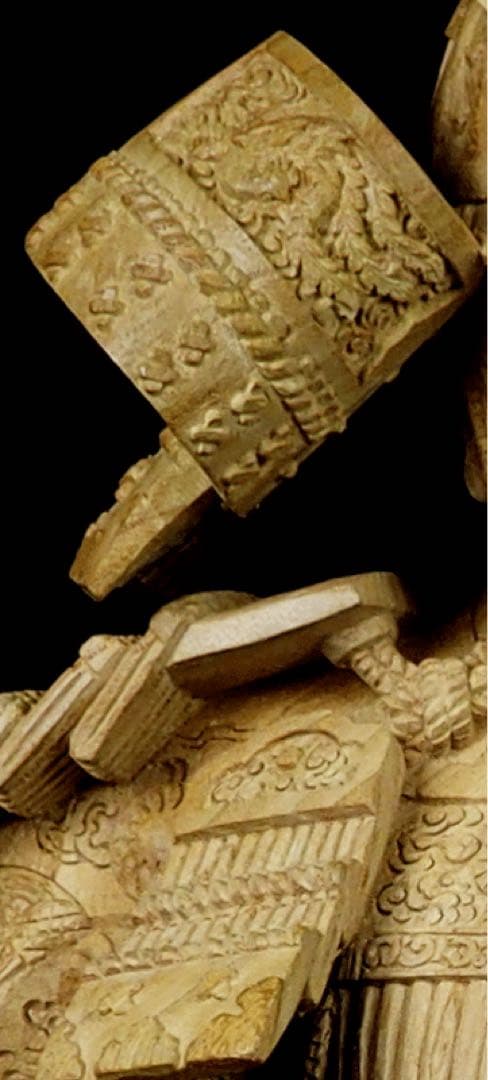 楠木正成像　SHOGUN 将軍　日本の武将　木彫作品　壁掛け　箱あり