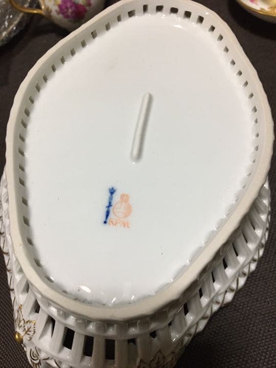 KPM パニエ　アンティーク　アフタヌーンティー　ハンドペイント